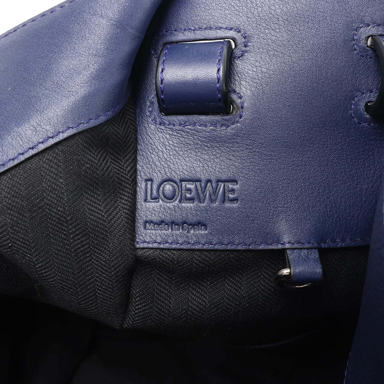 LOEWE Hammock Medium Leather 2Way Handbag in Navy Blue Navy