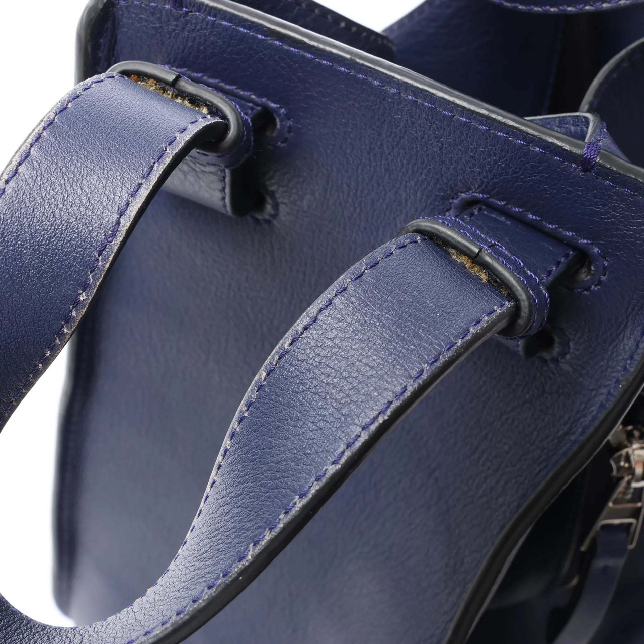 LOEWE Hammock Medium Leather 2Way Handbag in Navy Blue Navy