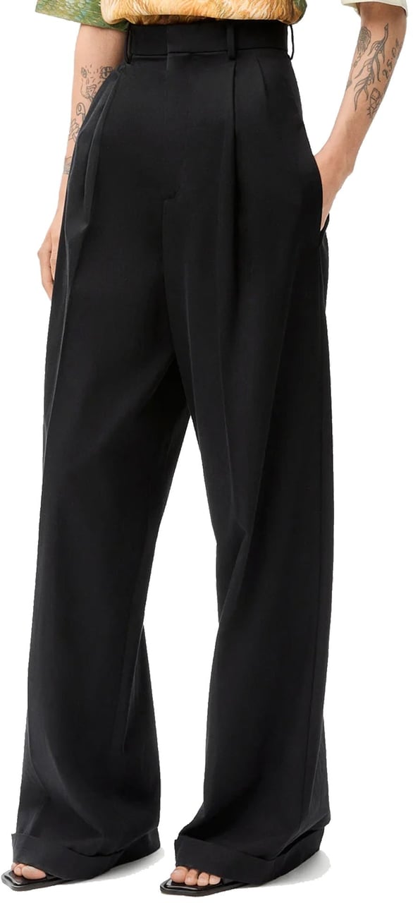 Loewe Loewe Cotton And Silk Pants Zwart