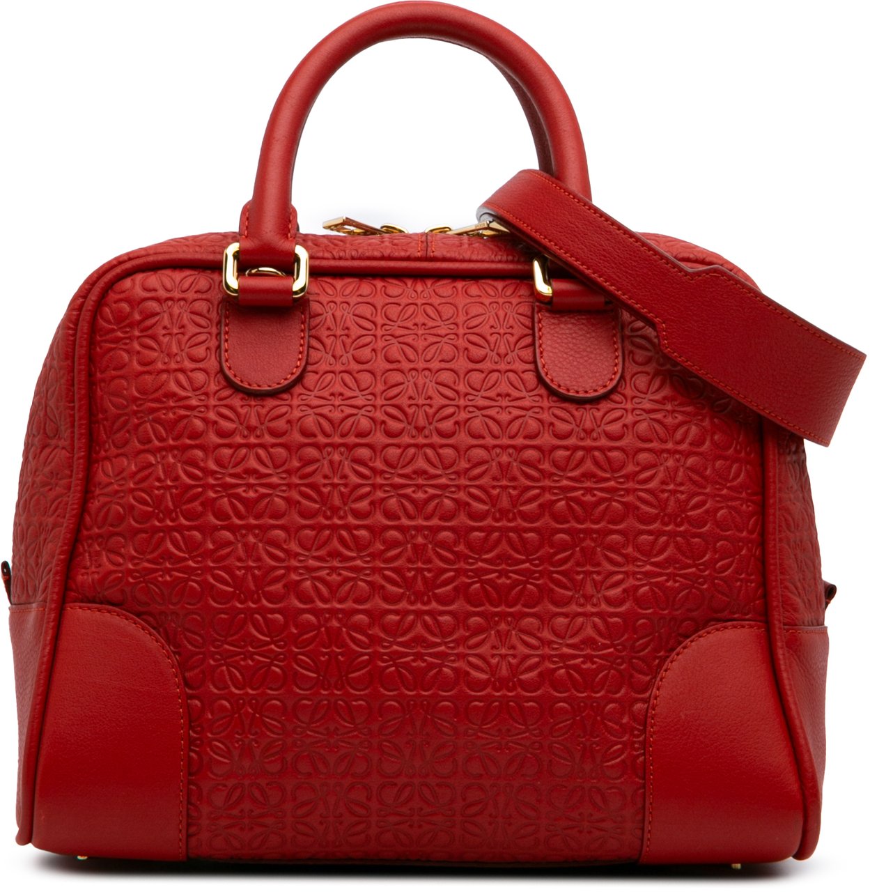 Loewe Anagram Embossed Leather Amazona 75 Rood