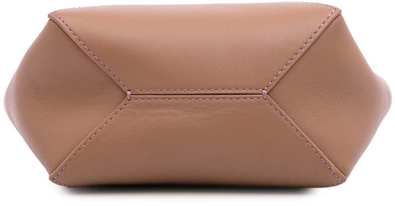 Loewe Mini Shiny Calfskin Puzzle Fold Tote Bruin