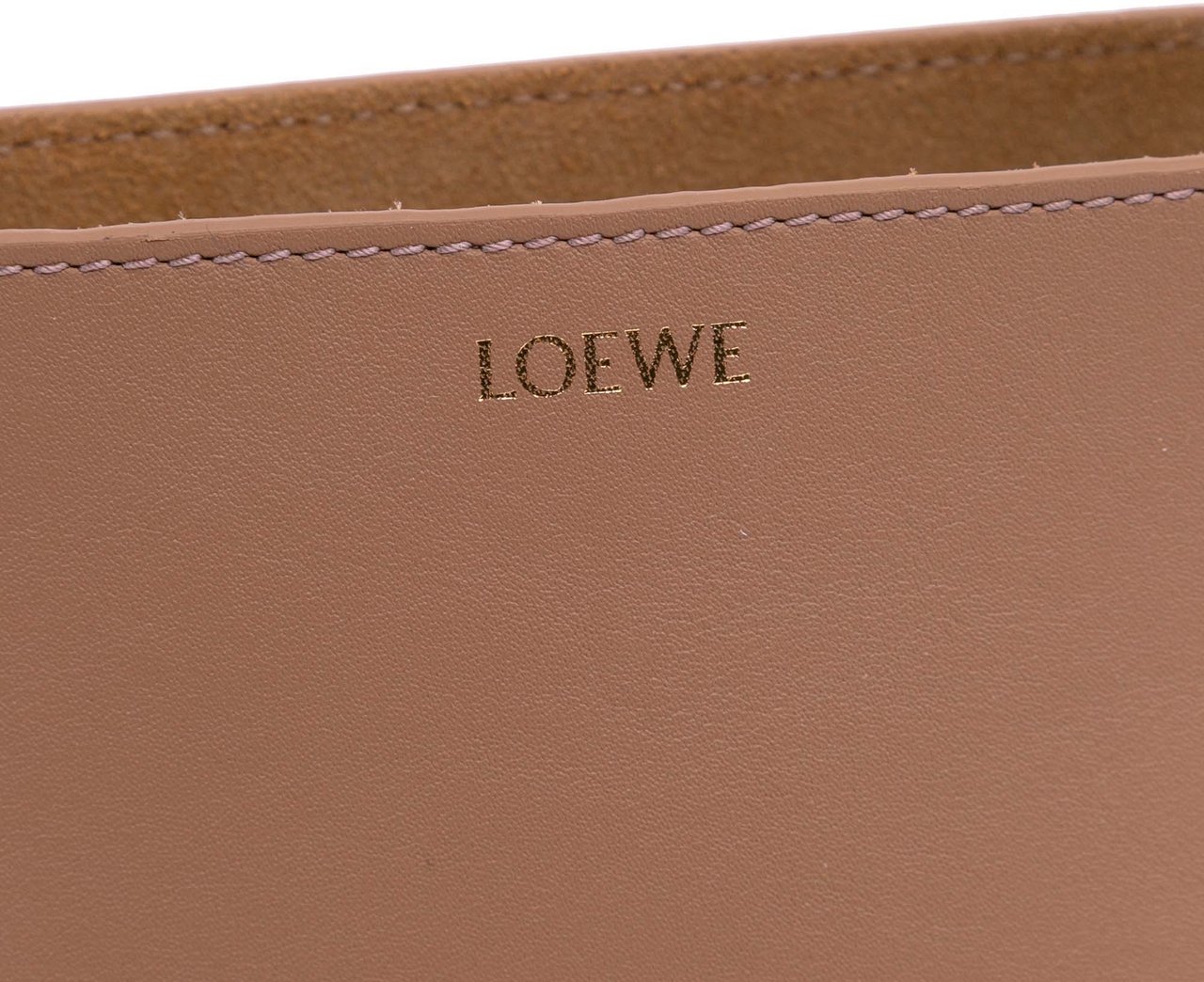 Loewe Mini Shiny Calfskin Puzzle Fold Tote Bruin