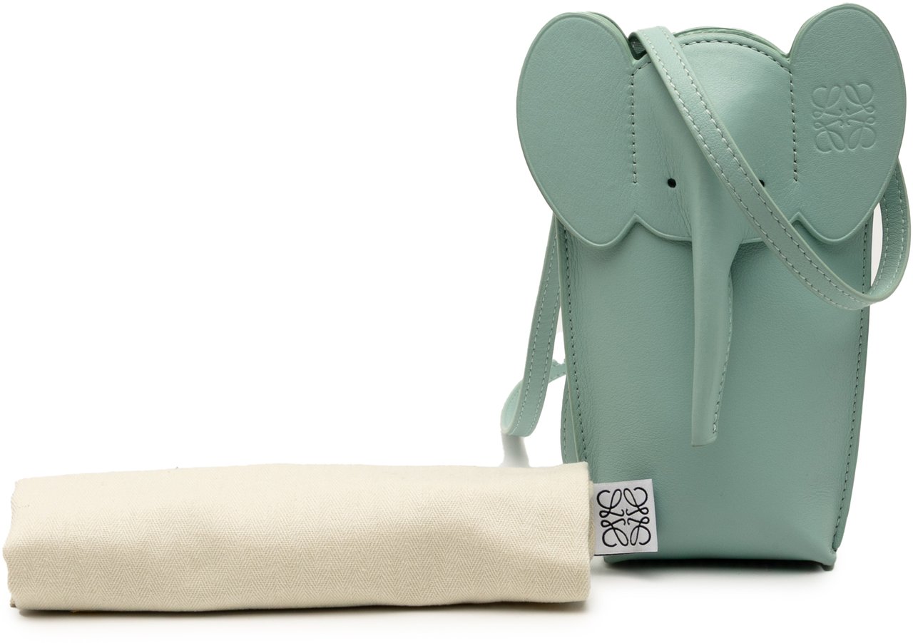 Loewe Leather Elephant Pocket Crossbody Groen