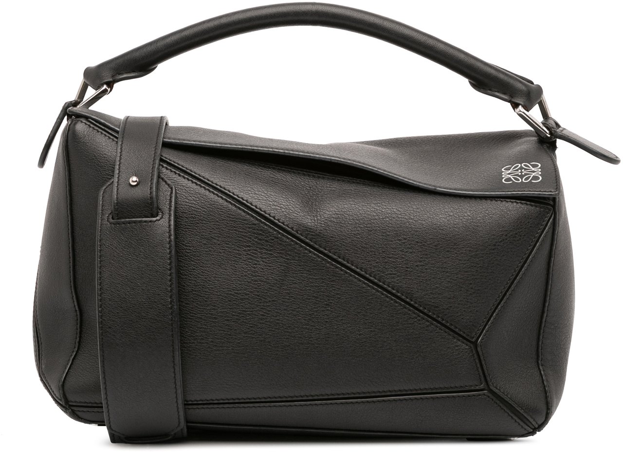 Loewe Medium Calfskin Puzzle Satchel Zwart