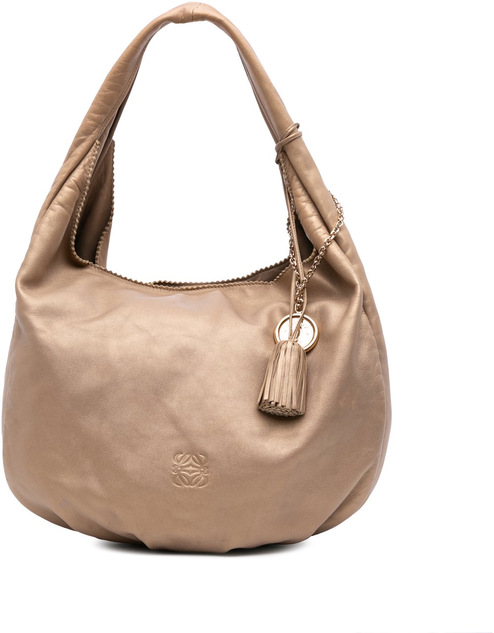 Loewe Anagram Nappa Tassel Hobo Goud