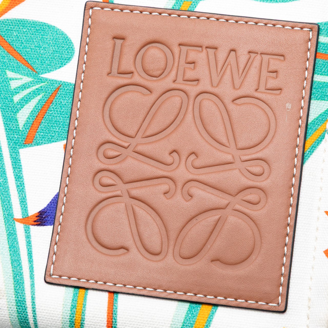 Loewe Paulas Ibiza Small Canvas Waterlily Print Cushion Tote Groen