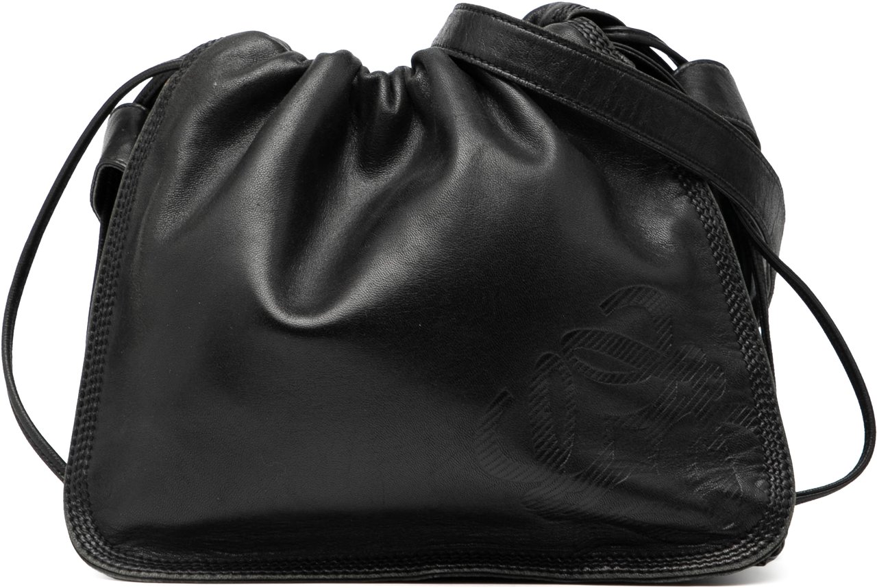 Loewe Nappa Anagram Drawstring Crossbody Zwart