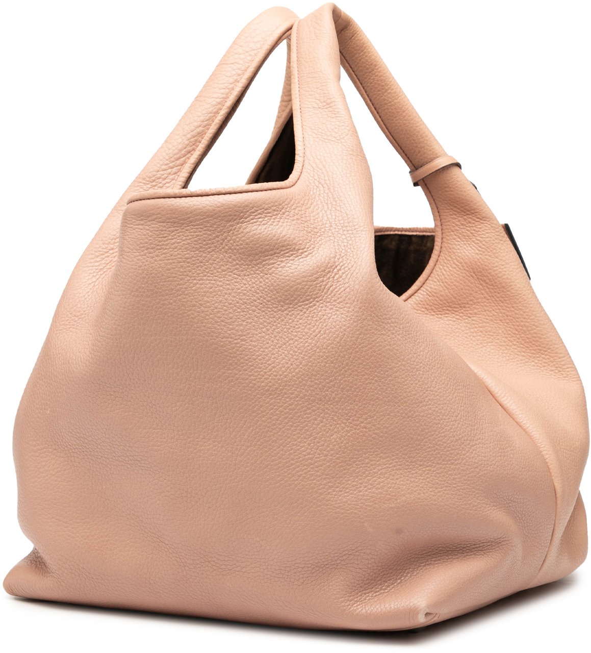 Loewe Calfskin Calle Lock Shoulder Bag Bruin