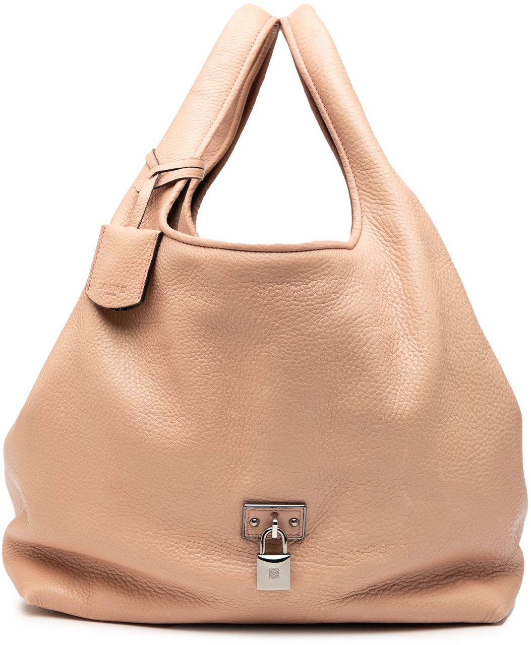 Loewe Calfskin Calle Lock Shoulder Bag Bruin