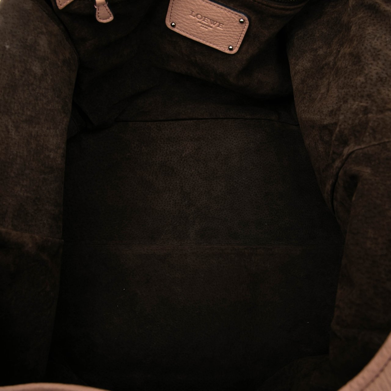 Loewe Calfskin Calle Lock Shoulder Bag Bruin