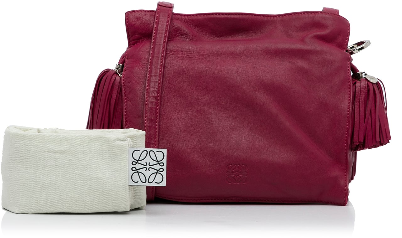 Loewe Small Leather Flamenco Crossbody Bag Roze