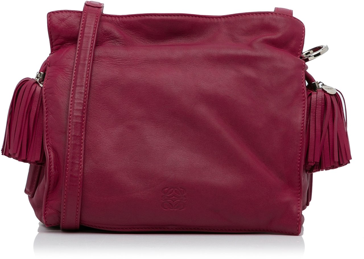 Loewe Small Leather Flamenco Crossbody Bag Roze