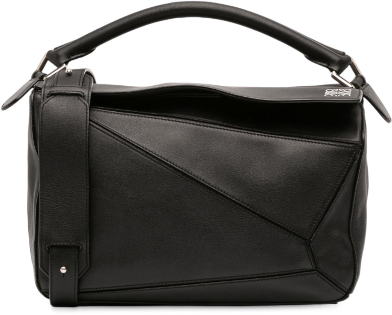 Loewe Medium Calfskin Puzzle Satchel Zwart