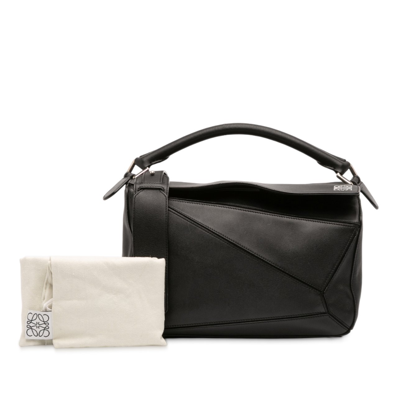 Loewe Medium Calfskin Puzzle Satchel Zwart