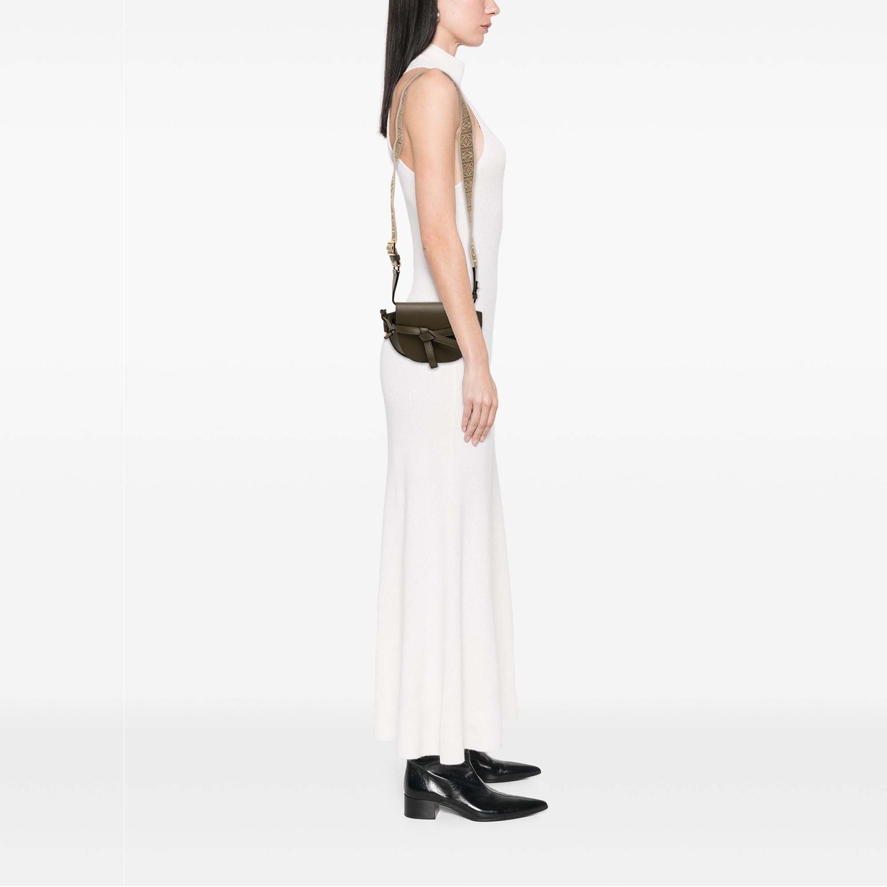 Loewe Mini Soft Calfskin Gate Dual Bag Bruin