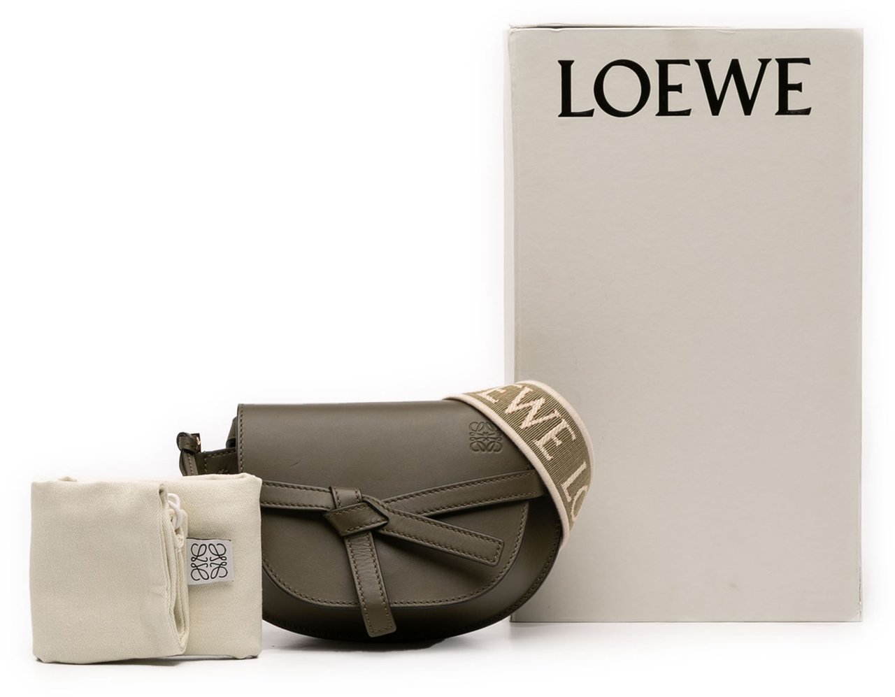 Loewe Mini Soft Calfskin Gate Dual Bag Bruin