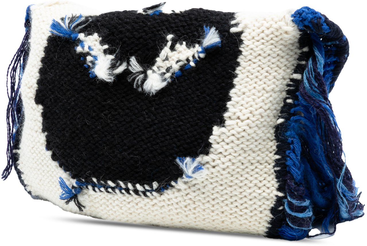 Loewe Knitted Wool Dragon Fringed Flap Crossbody Wit
