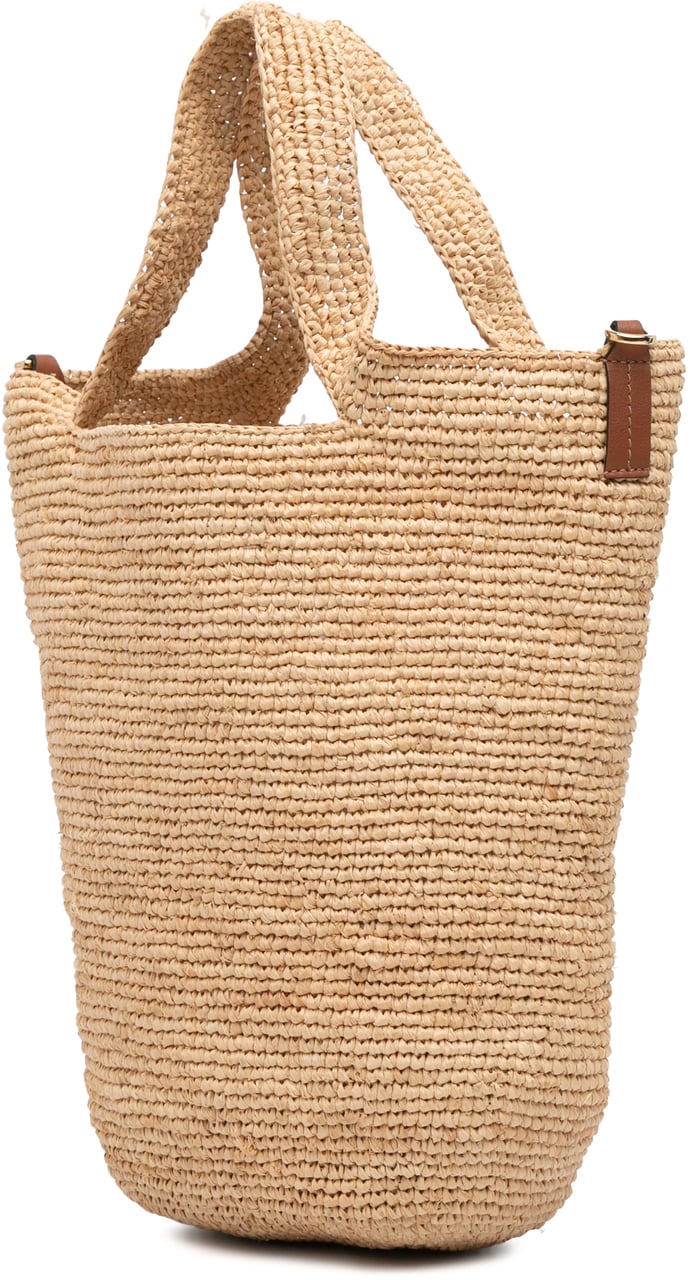 Loewe Mini Raffia Slit Satchel Bruin