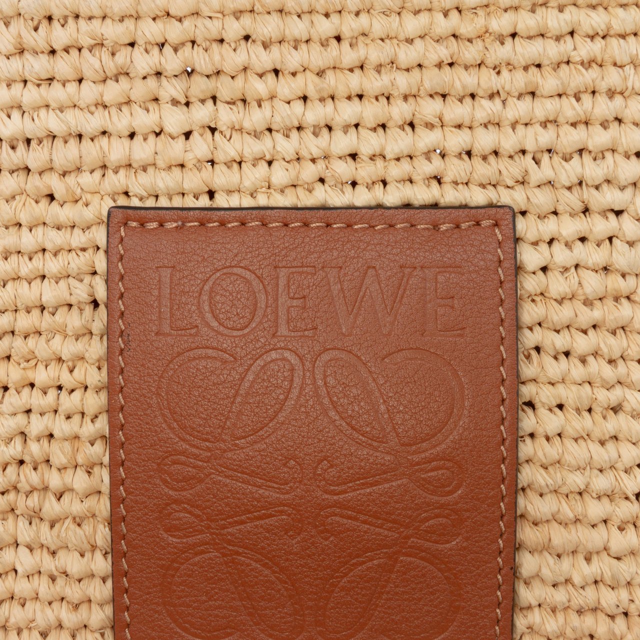 Loewe Mini Raffia Slit Satchel Bruin