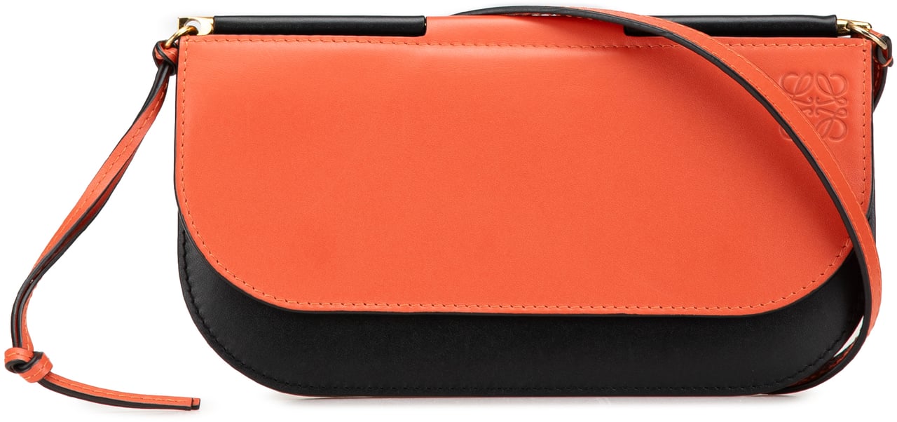 Loewe Bicolor Leather Gate Pochette Crossbody Oranje