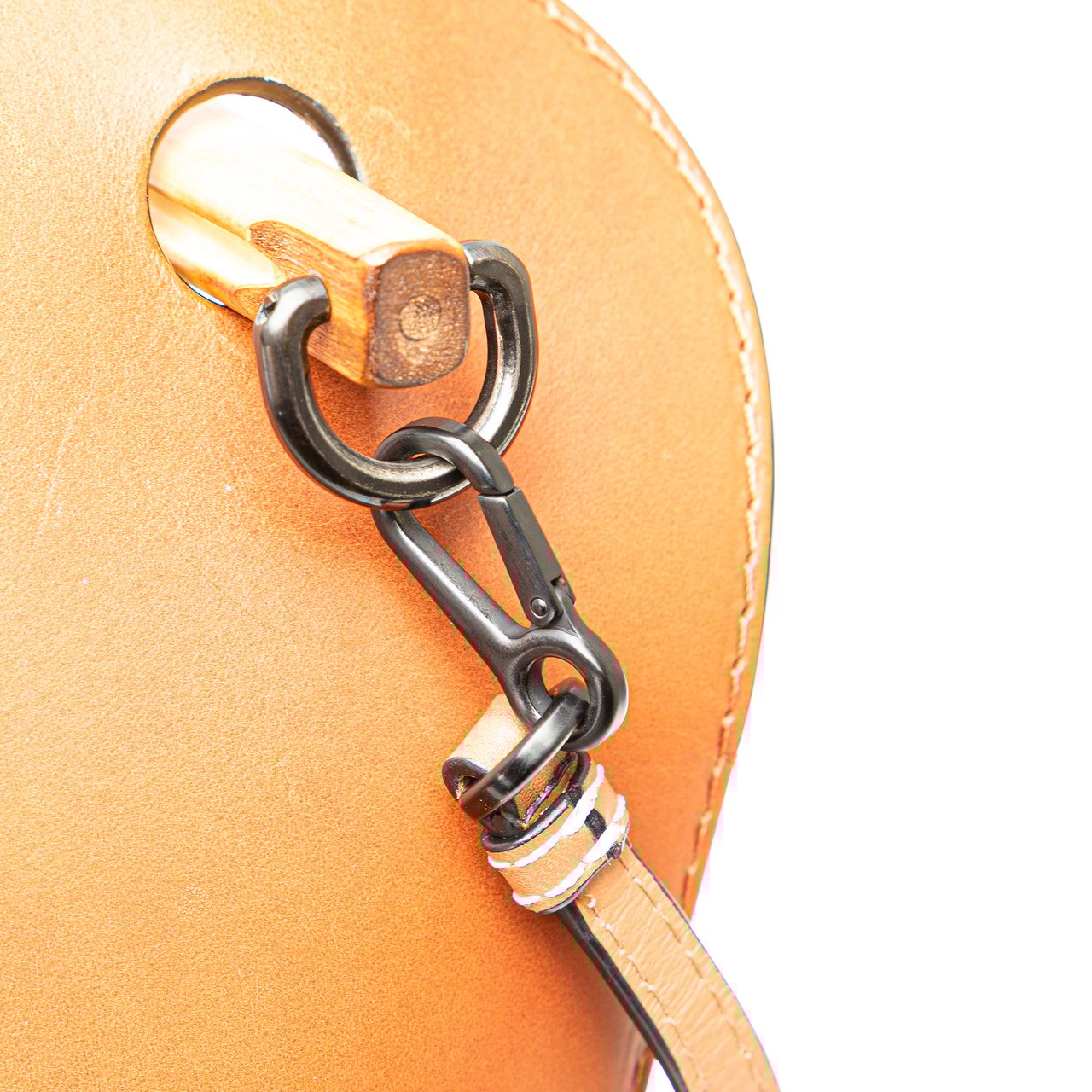 Loewe Calfskin Bamboo Bucket Bag Bruin