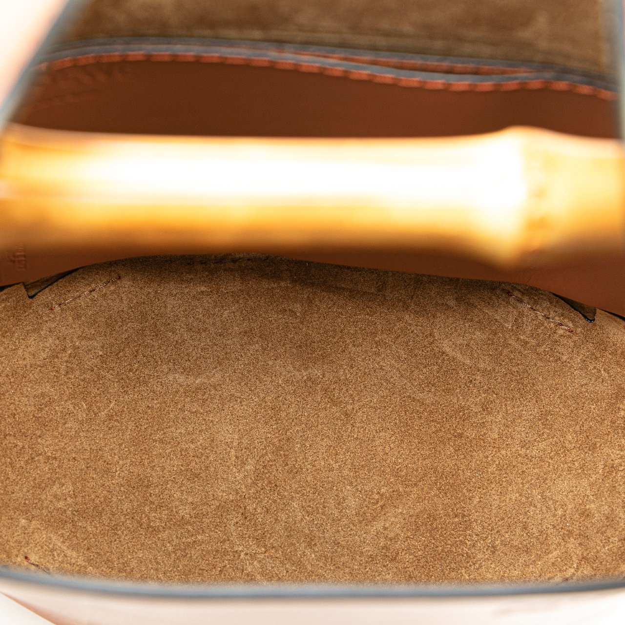 Loewe Calfskin Bamboo Bucket Bag Bruin