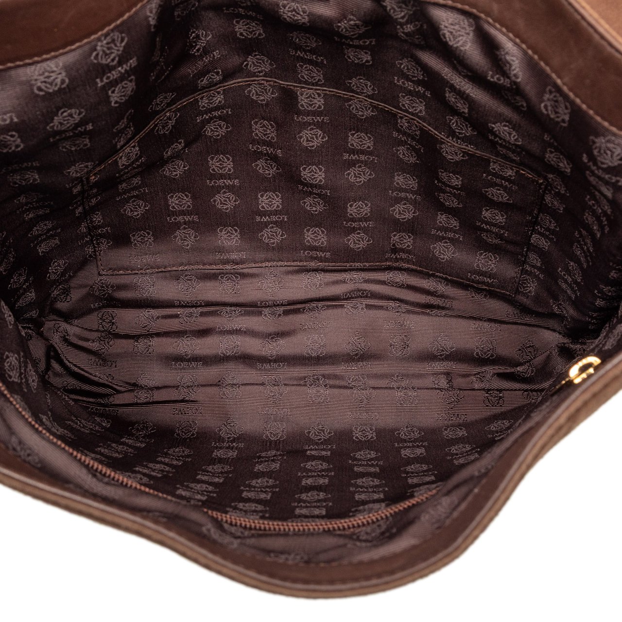 Loewe Suede Anagram Flap Shoulder Bag Bruin