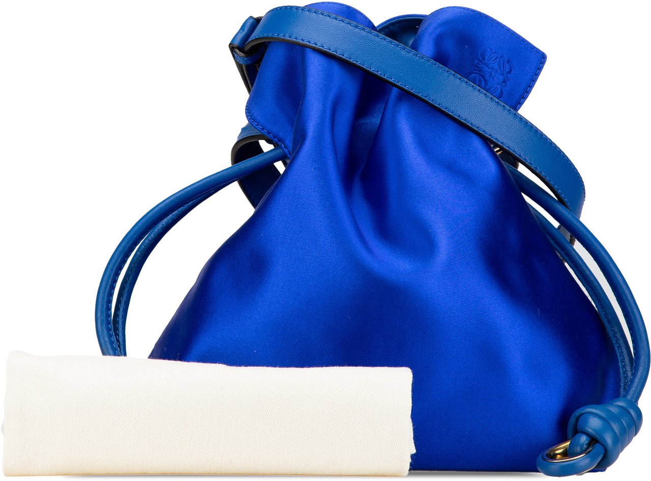 Loewe Small Satin Flamenco Knot Blauw