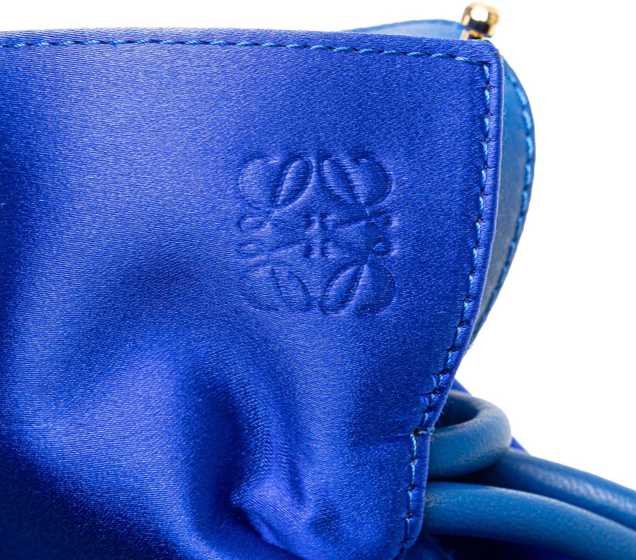 Loewe Small Satin Flamenco Knot Blauw