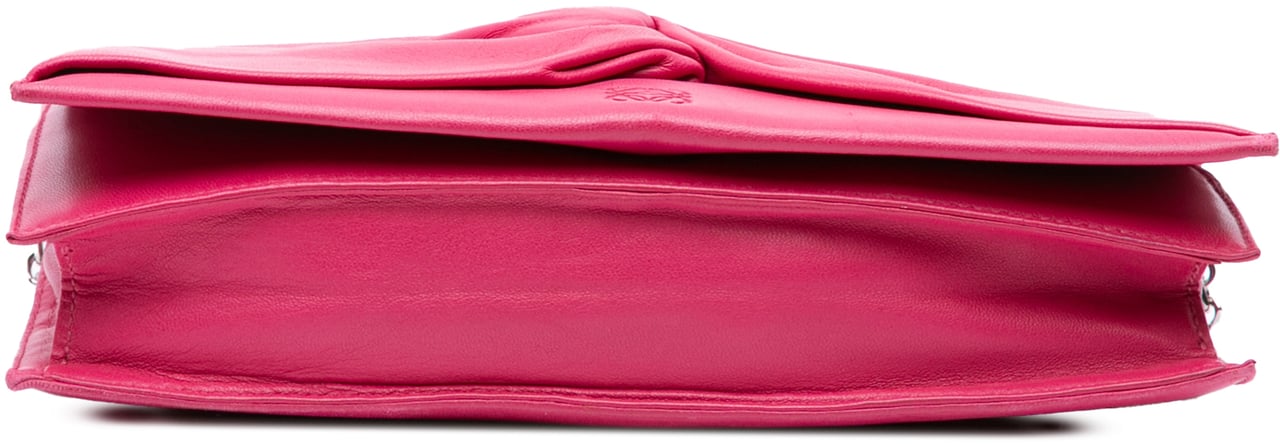 Loewe Anagram Nappa Bow Tie Clutch with Chain Roze