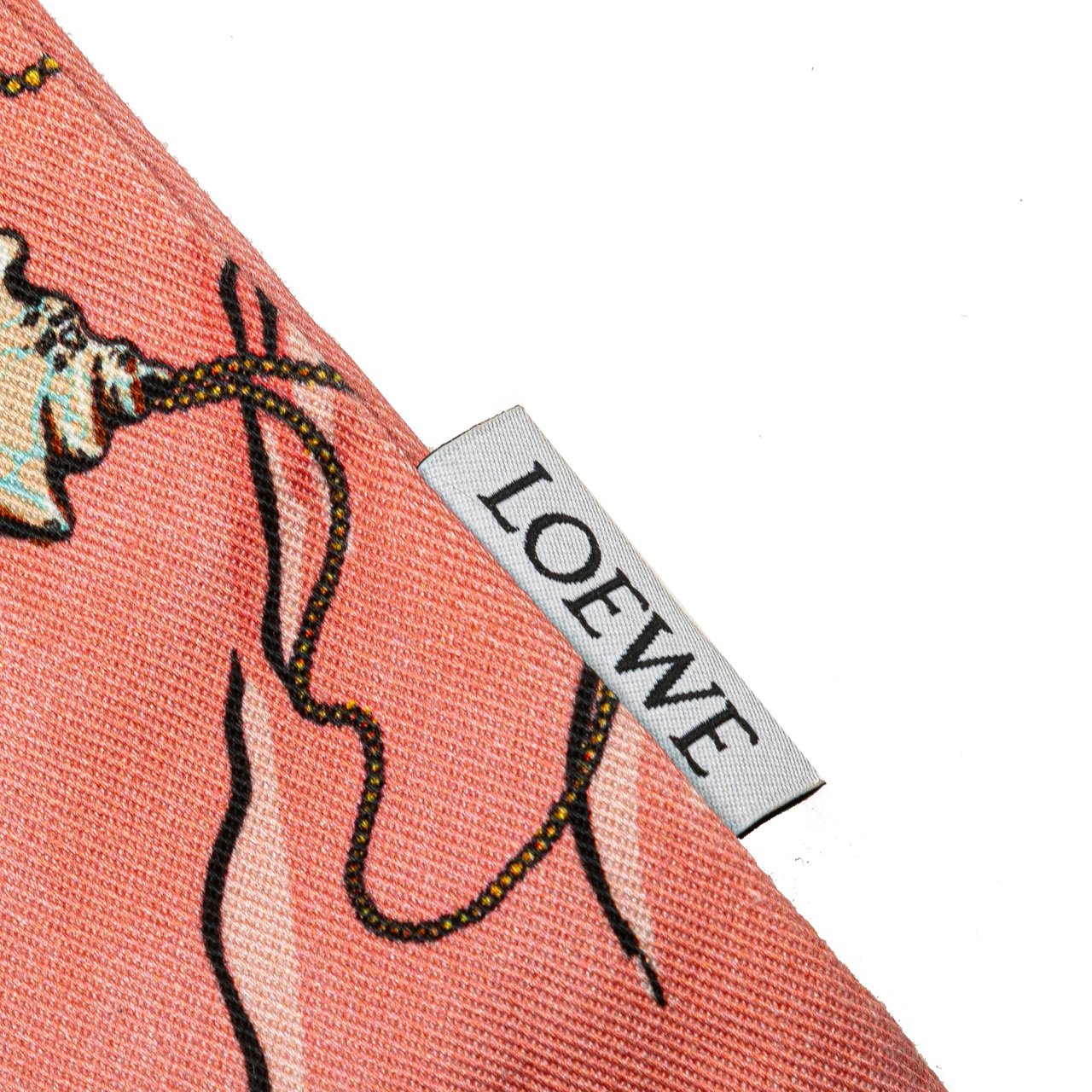 Loewe Paulas Ibiza Canvas Seashell Print Drawstring Pouch Roze