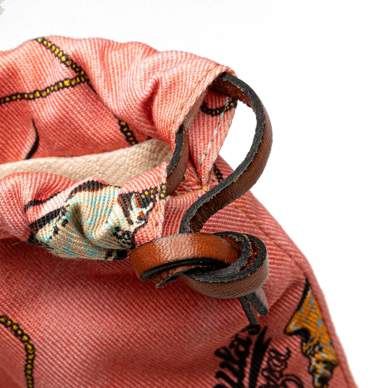 Loewe Paulas Ibiza Canvas Seashell Print Drawstring Pouch Roze