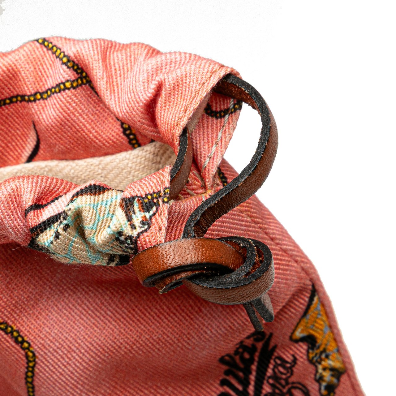 Loewe Paulas Ibiza Canvas Seashell Print Drawstring Pouch Roze