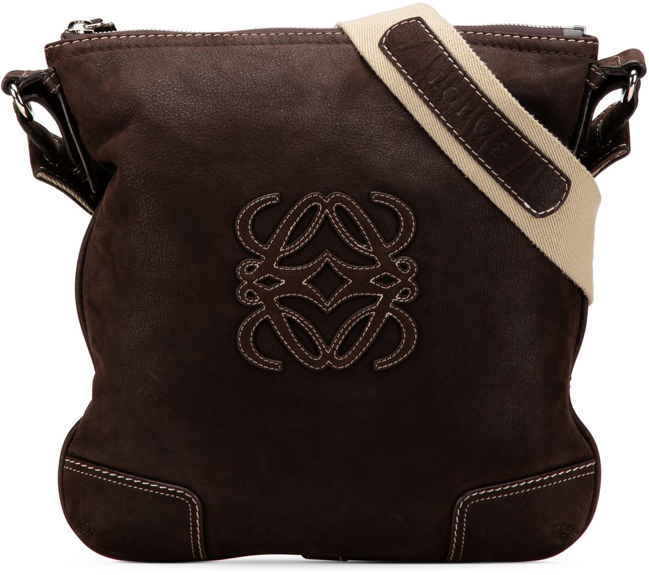 Loewe Anagram Nubuck Crossbody Bruin