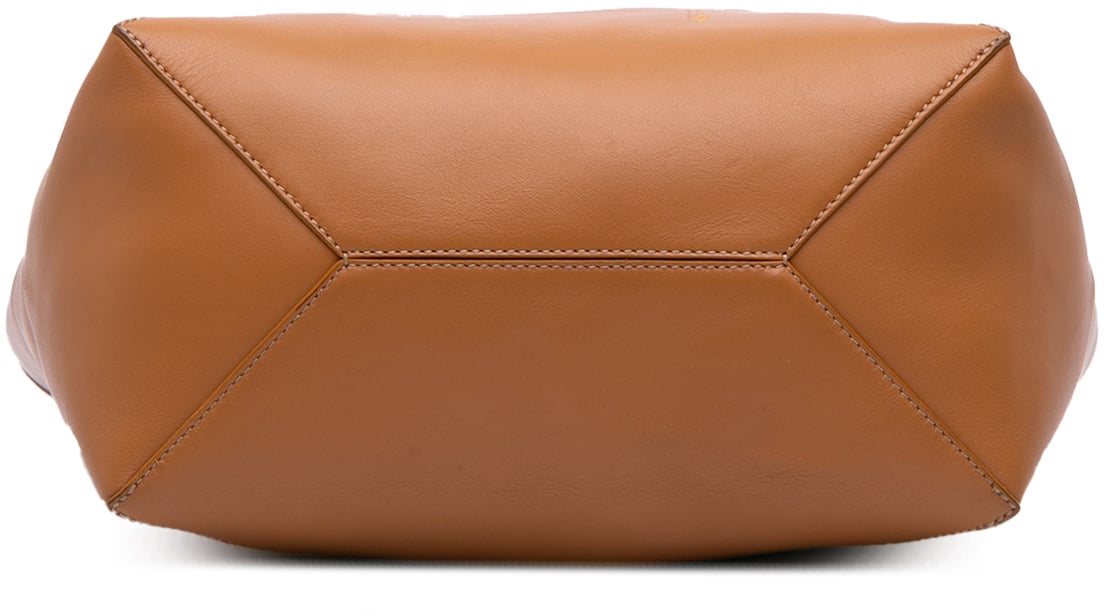 Loewe Medium Shiny Calfskin Puzzle Fold Tote Bruin