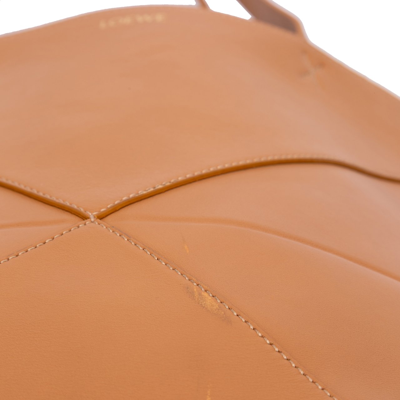 Loewe Medium Shiny Calfskin Puzzle Fold Tote Bruin