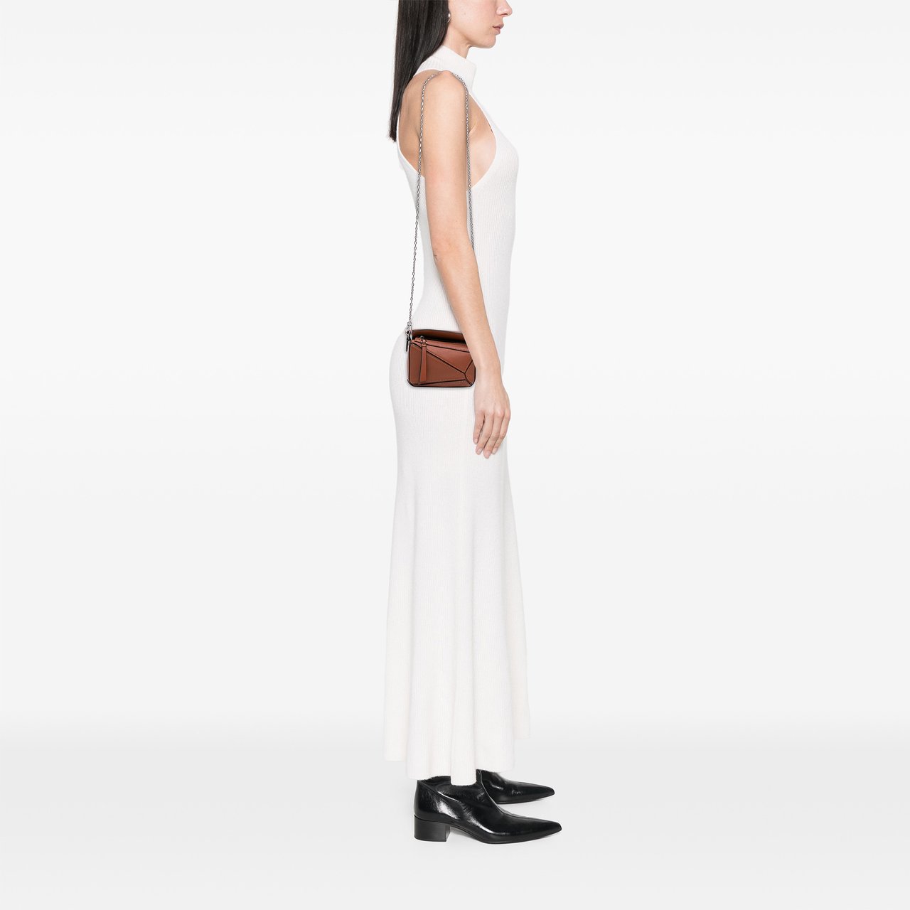 Loewe Nano Calfskin Puzzle Satchel Bruin