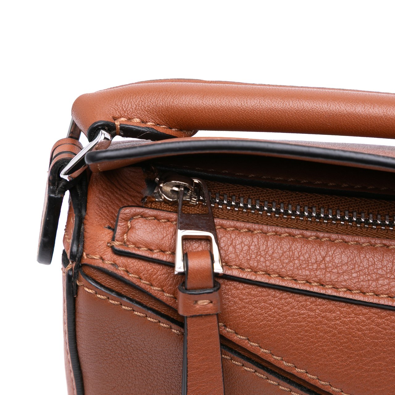 Loewe Nano Calfskin Puzzle Satchel Bruin