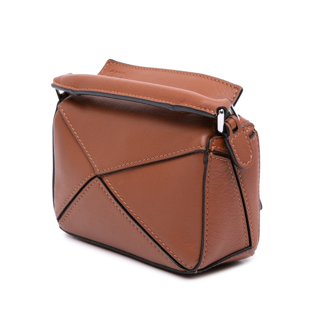 Loewe Nano Calfskin Puzzle Satchel Bruin