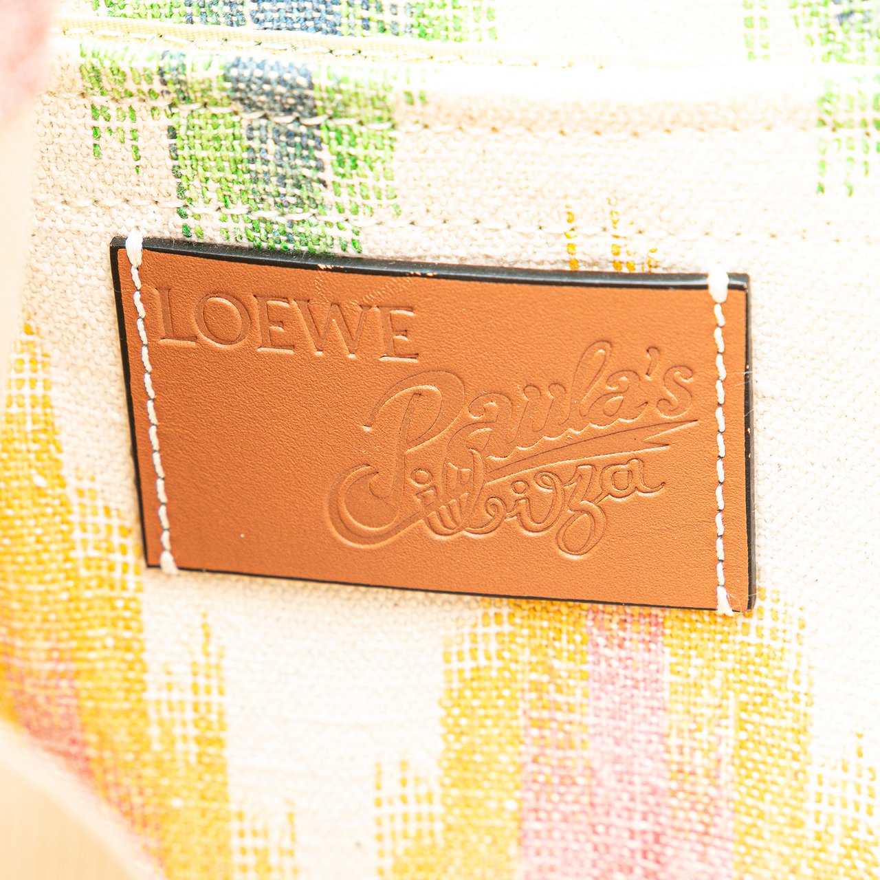 Loewe Paula's Ibiza Canvas Beach Cabas Tote Wit