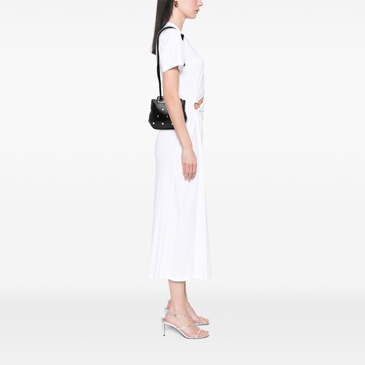 Loewe Studded Leather Drawstring Crossbody Zwart