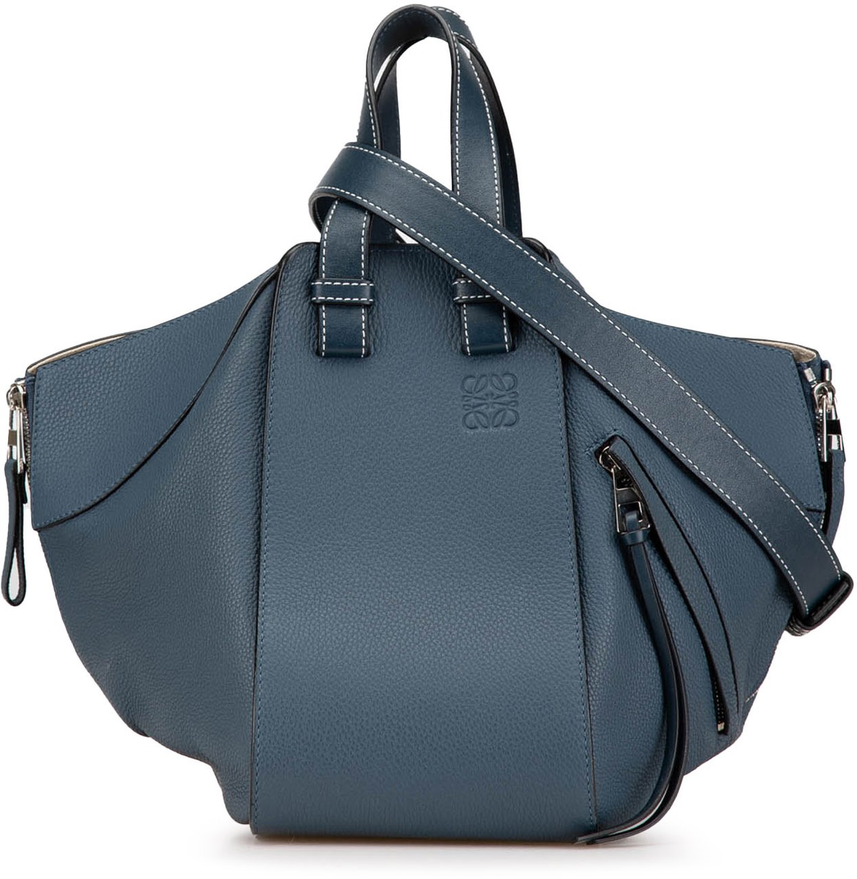 Loewe Small Leather Hammock Bag Blauw