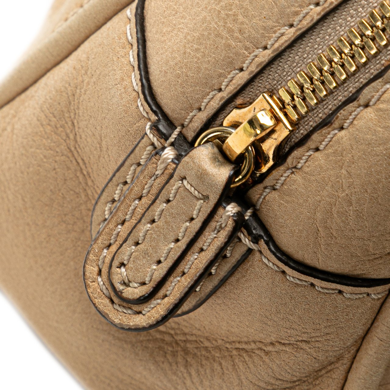 Loewe Mini Anagram Leather Tassel Handbag Bruin