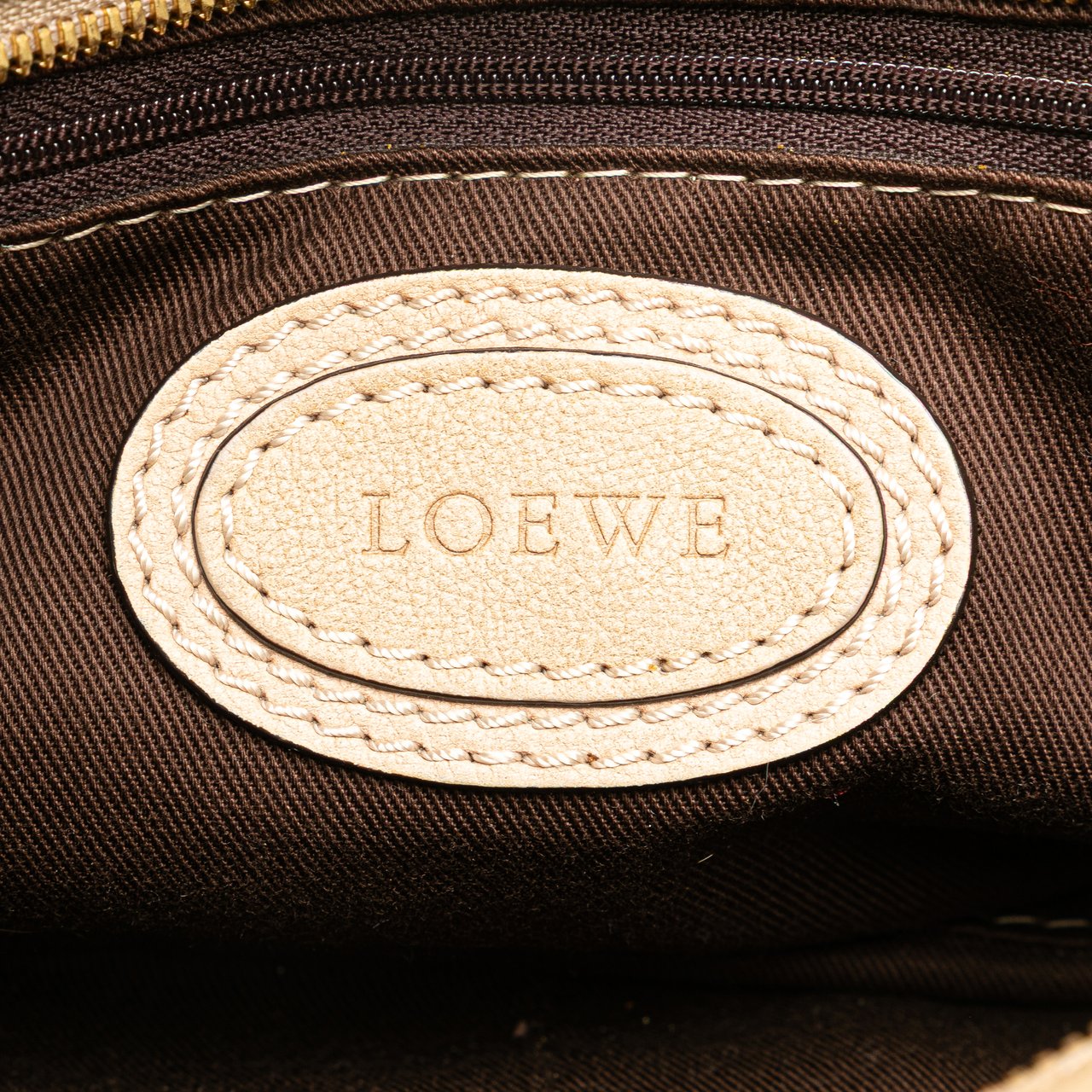 Loewe Mini Anagram Leather Tassel Handbag Bruin
