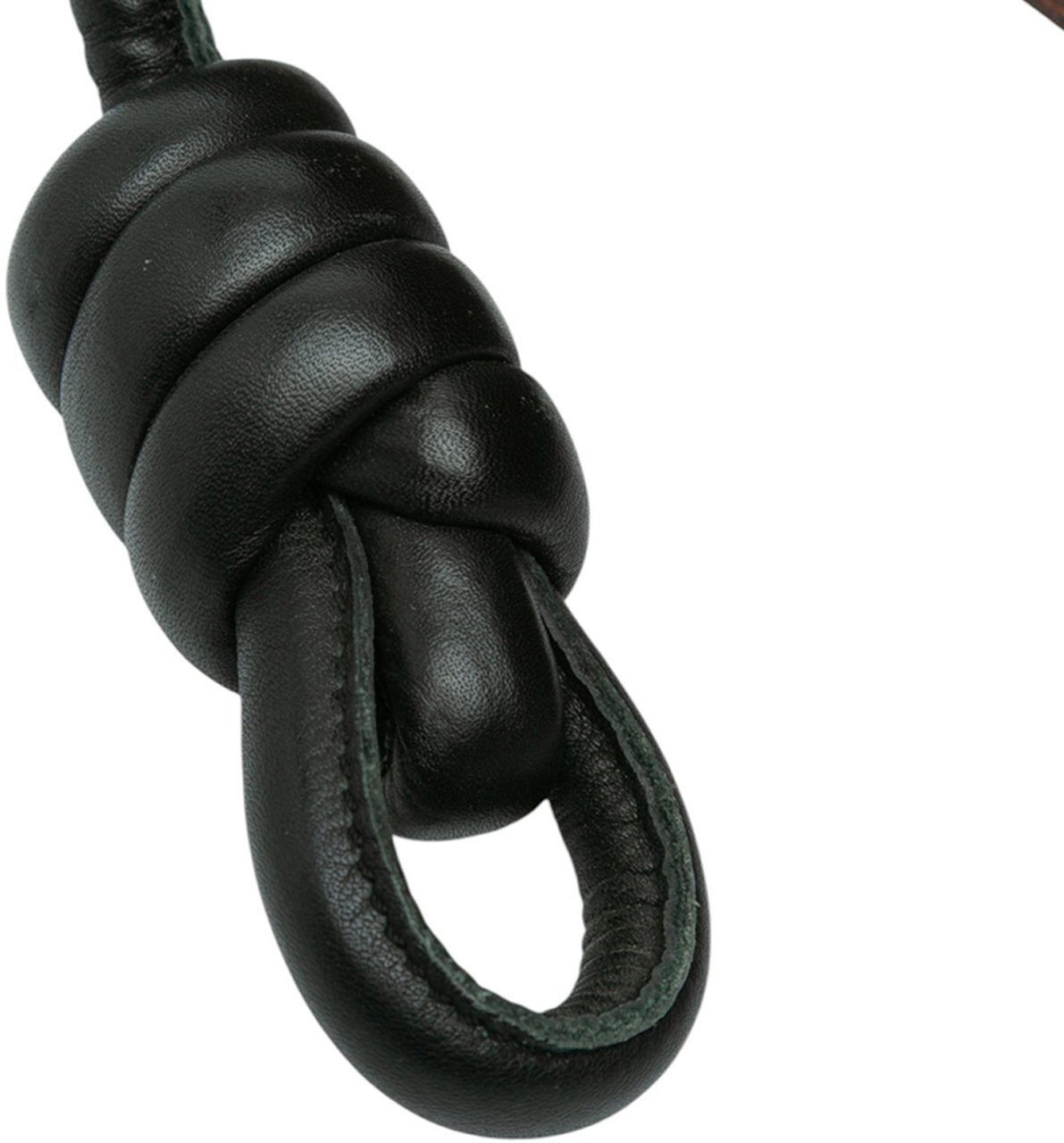 Loewe Medium Striped Leather Flamenco Knot Tote Bruin