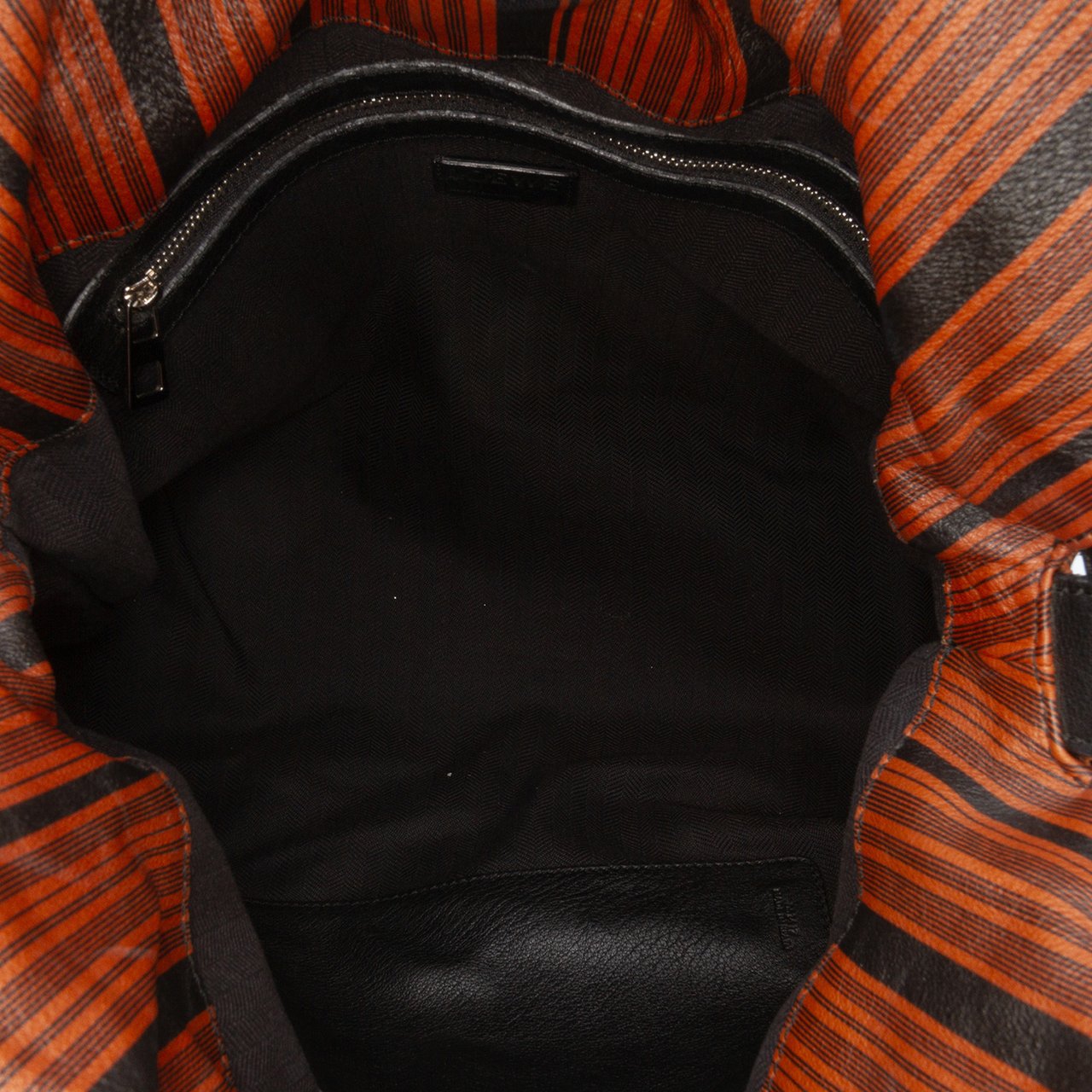 Loewe Medium Striped Leather Flamenco Knot Tote Bruin