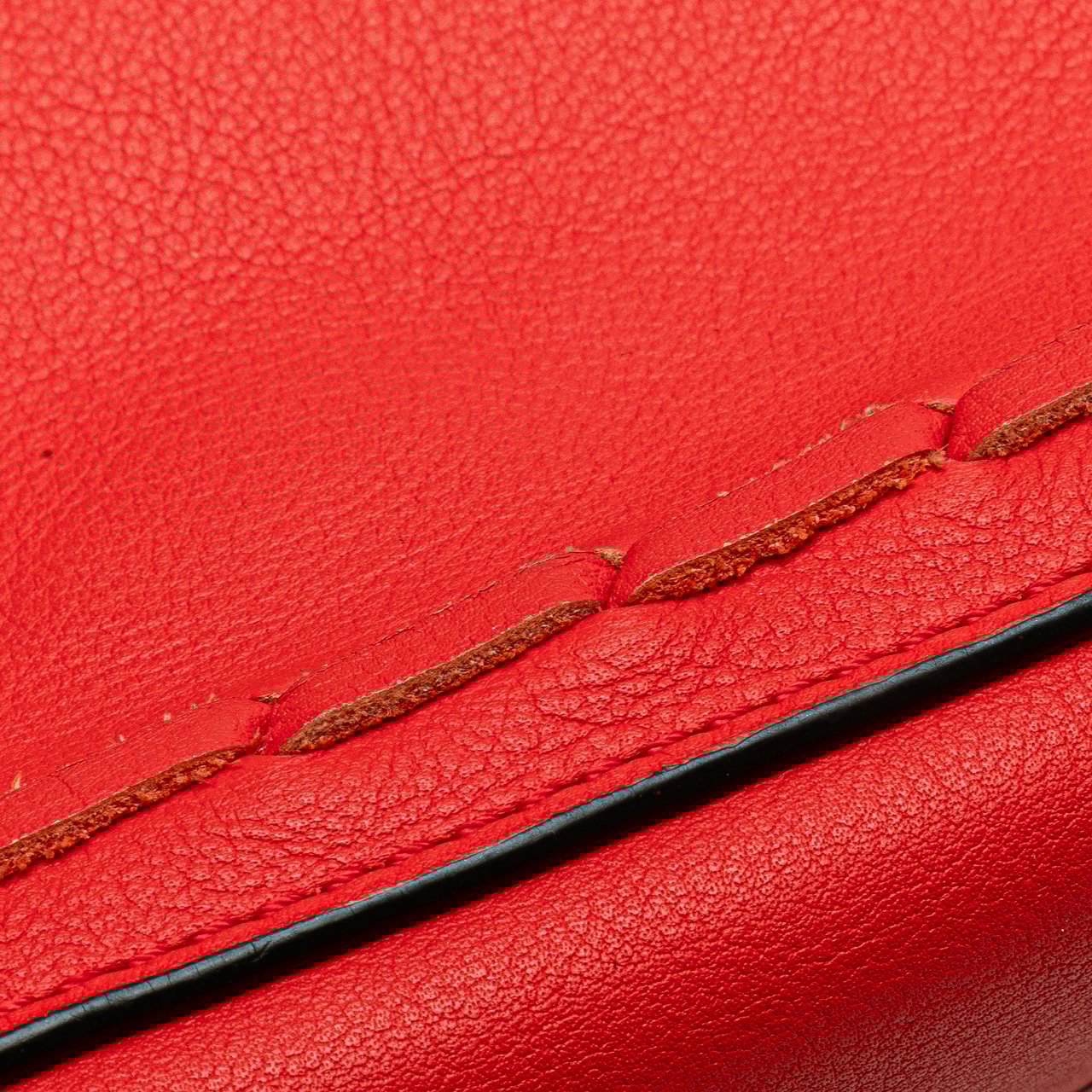 Loewe Leather Flamenco Knot Whipstitch Crossbody Rood