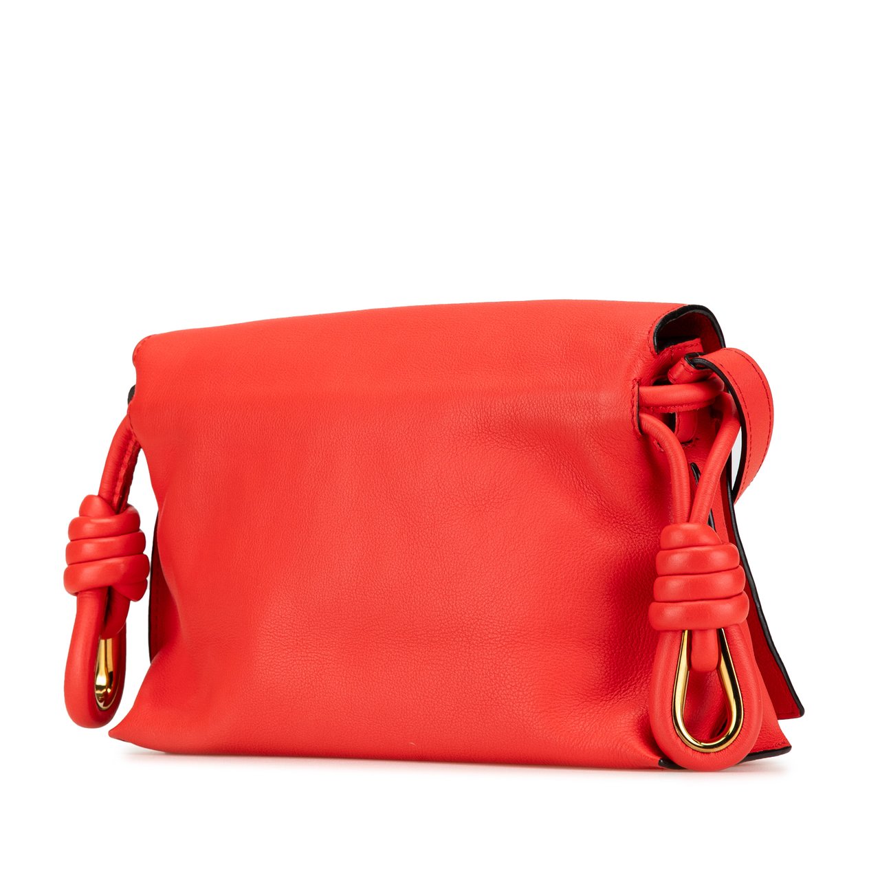 Loewe Leather Flamenco Knot Whipstitch Crossbody Rood