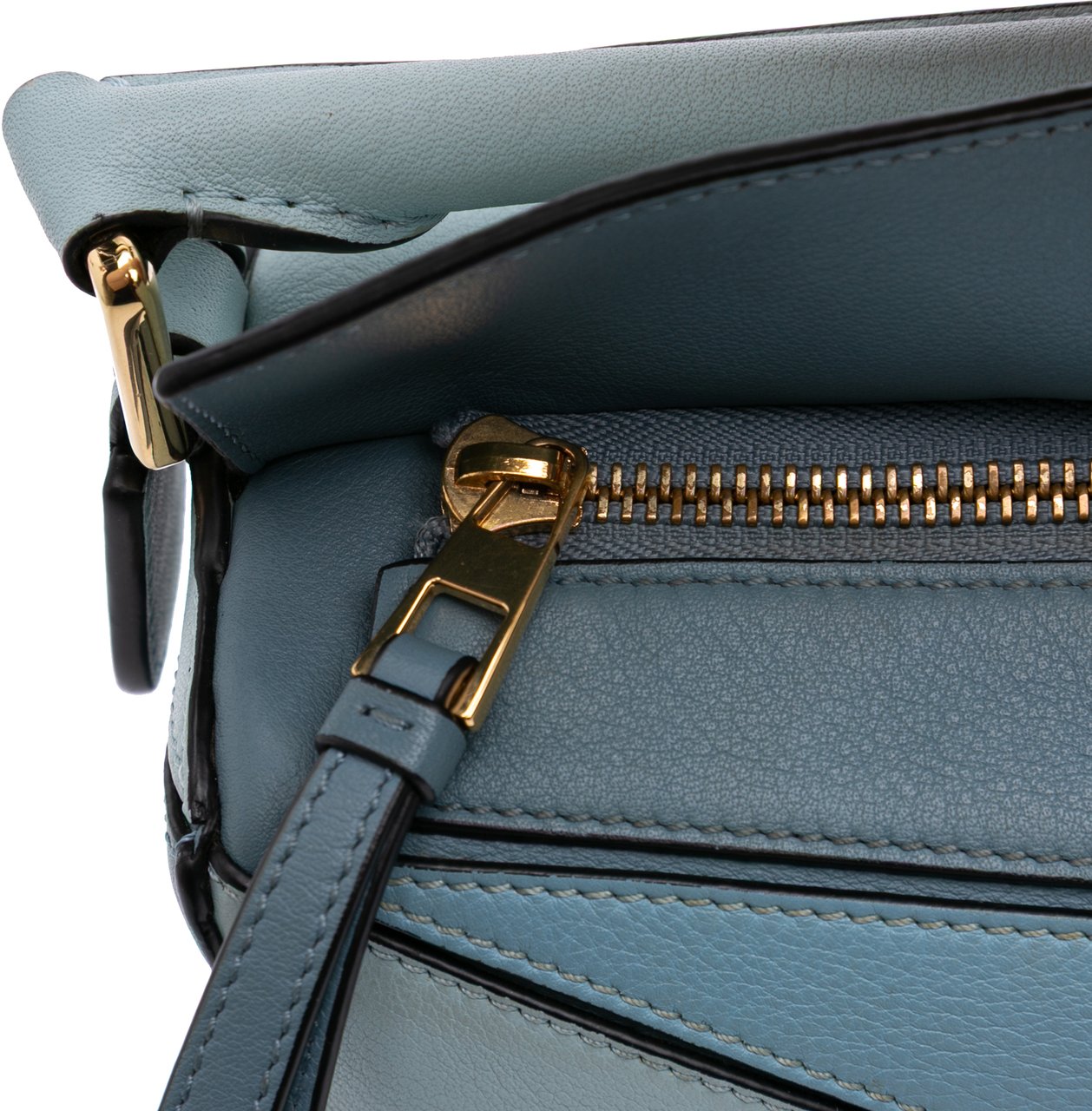 Loewe Small Tricolor Calfskin Puzzle Satchel Blauw