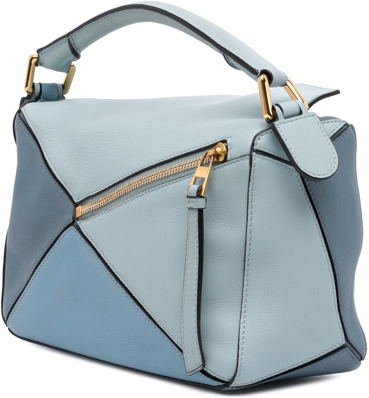 Loewe Small Tricolor Calfskin Puzzle Satchel Blauw